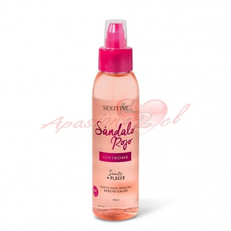 ACEITE EXCLUSIVO PARA MASAJE SANDALO ROJO EFECTO CALOR 130ML