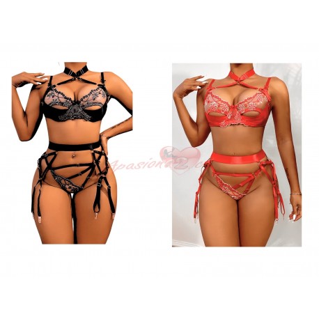 CONJUNTO 3 PIEZAS  ENCAJES  N°3099