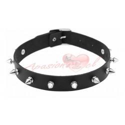 Collar Choker Eco CUERO Bondage con puntas Metalicas Estilo GóTIcO