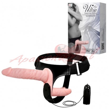 ARNES STRAP-ON VIBRADOR CON DILDO DOLBLE ULTRA BAILE BW-022049