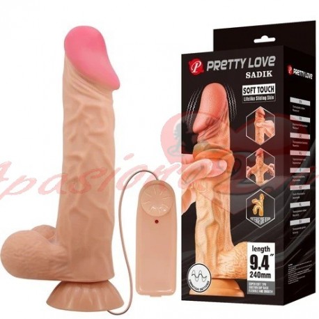Dildo vibrador a control Sadik PRETTYLOVE BW-008104ZRG